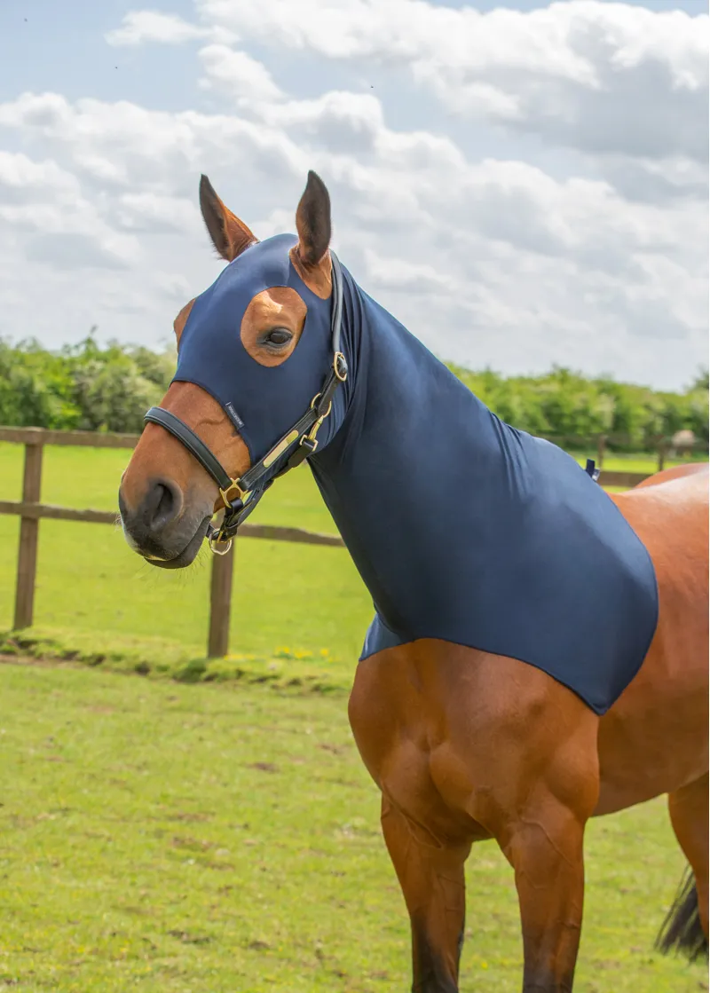 Hy Equestrian Lycra Flex Hood - Navy-1